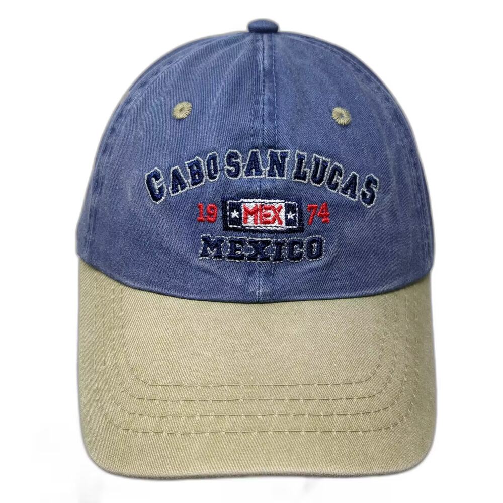 Caribbean Side Cabo San Lucas Mexico Baseball Cap Blue Beige OS Embroidered Hat
